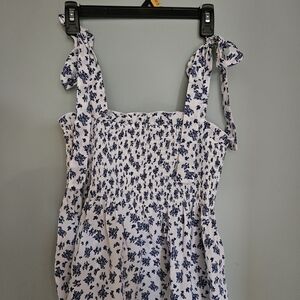 SHEIN Blue Floral Print Tank Top